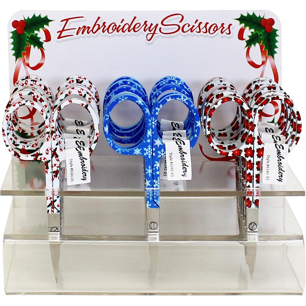 Holiday Embroidery Scissors - Poinsettias